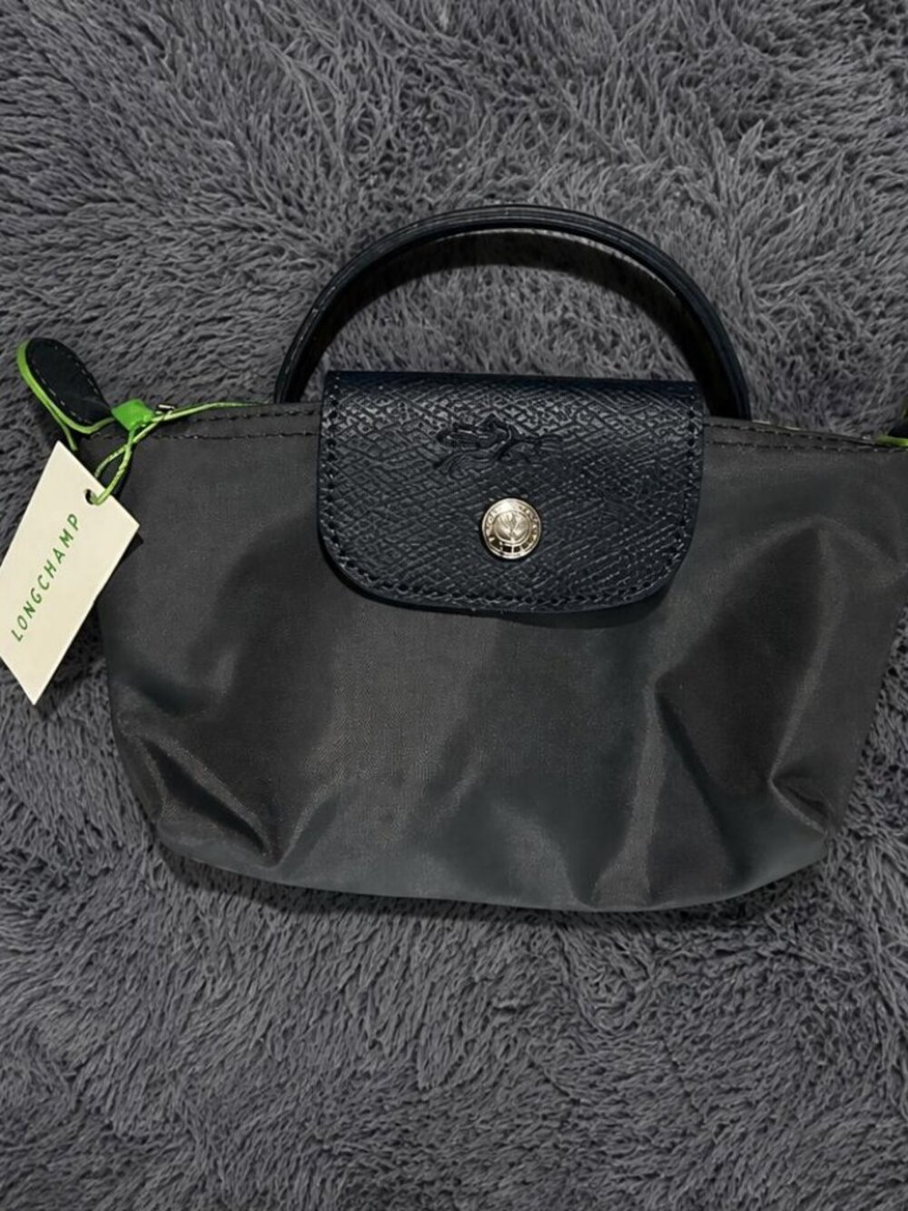 Longchamp XS Mini Bag NWT – Stylish Black & Neon Accent, Trendy!